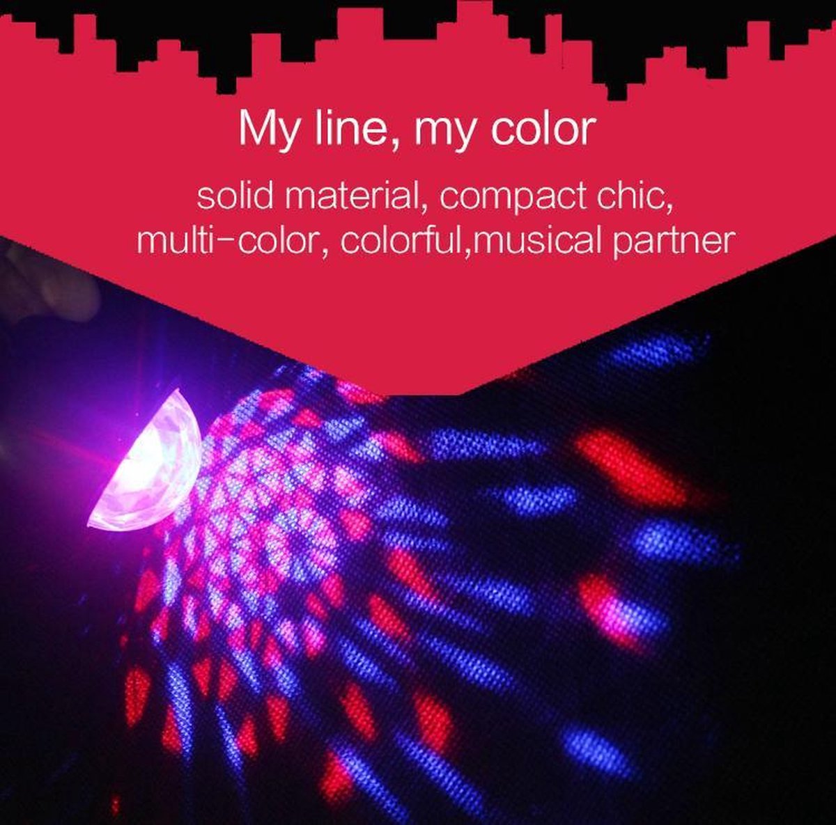 Afbeelding van Mini USB LED Disco Light - USB Discolamp - Feestlicht - Sfeerlicht - Disco Lamp - Auto Disco Verlichting -