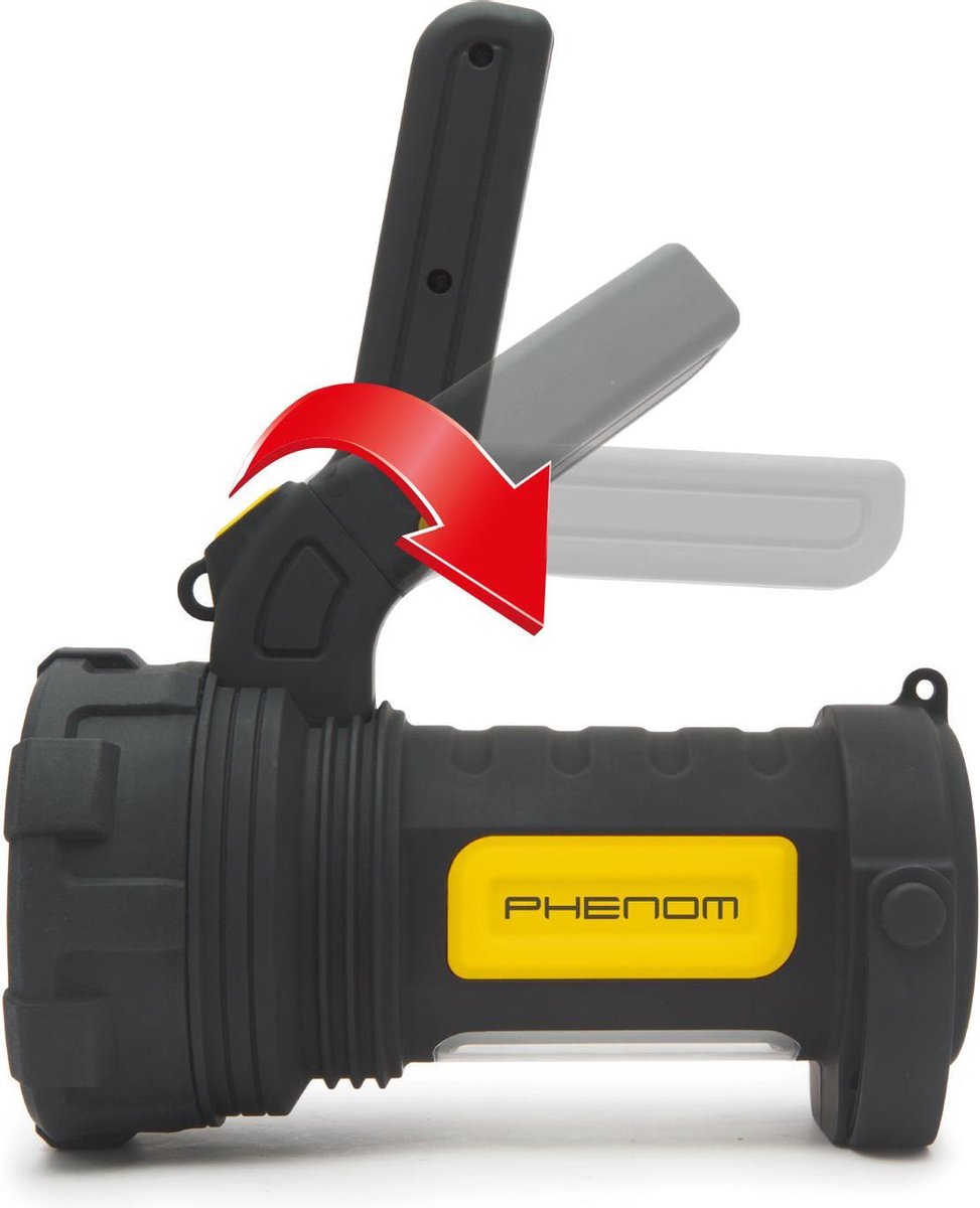 Afbeelding van PHENOM - Zaklamp Verstraler - Grote Zaklantaarn - Dubbele LED lampen - 2 in 1 Werkplaats Zaklamp - Inclusief