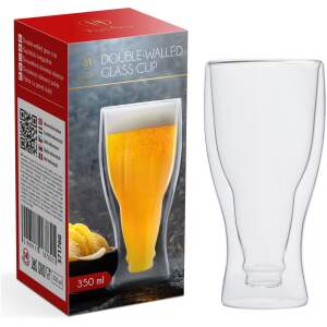Afbeelding van Vog&Arths - Dubbelwandig Bierglas - 350ML - Langer koud biertje! - Cadeau voor Mannen - 6cad 3925 4d52