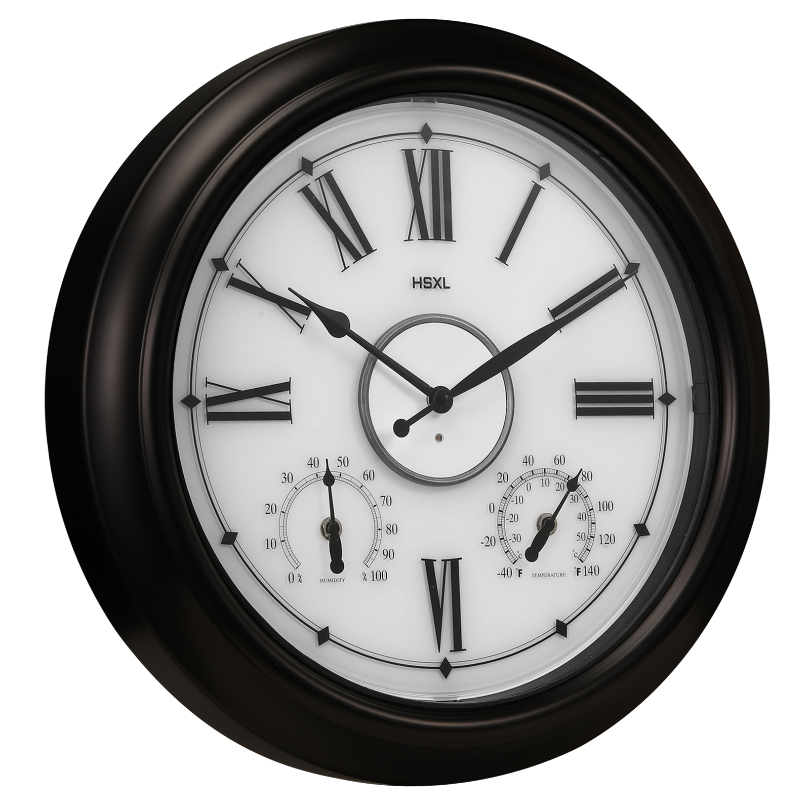 Afbeelding van HSXL - 45cm - Industriële Quartz LED Wandklok met verlichting - Stil uurwerk - 45 cm Landelijke Klassieke