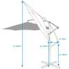 Afbeelding van Lifetime Garden Zweefparasol met Voet - Zwevende Parasol Kantelbaar - ⌀300 x 300 cm - Balkonparasol met