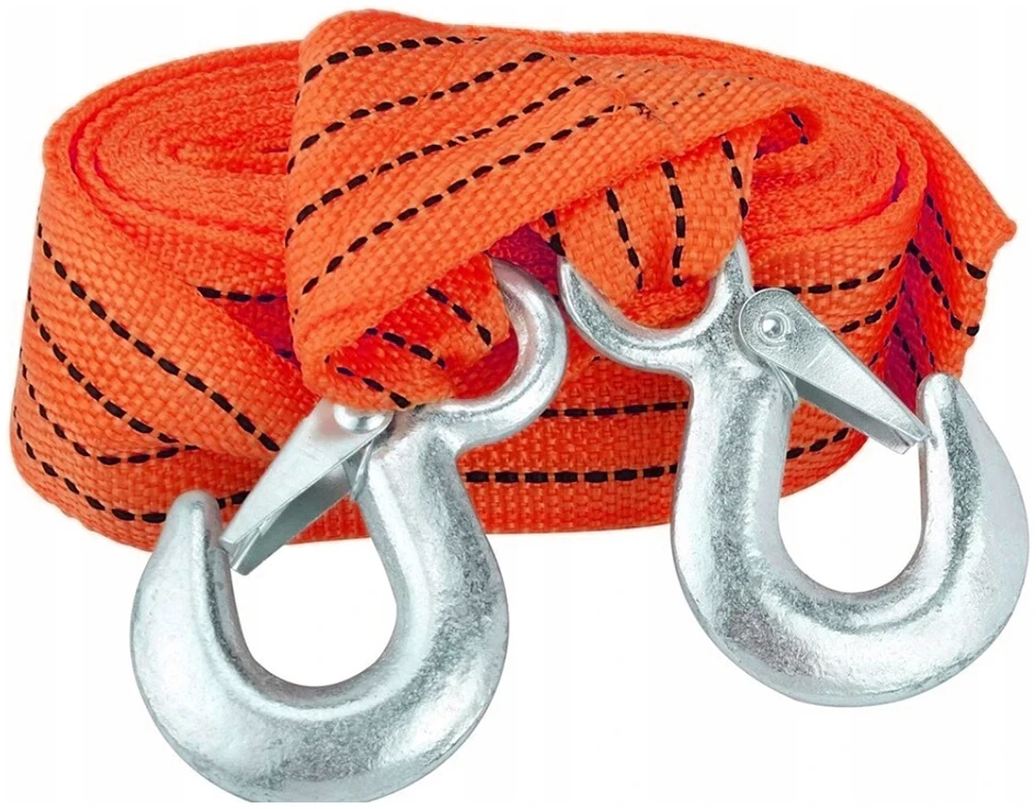 Afbeelding van Sleepkabel Fluoriserend - 6500kg - 6,5 ton - 4 meter - Sleepband met 2 haken - Afsleepkabel - 709e 6259 478f