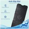 Afbeelding van HSXL - Antislipmat - 100x40CM - Incl. Netspons - Antislip Douchemat / Badmat Zwart met Zuignappen – Mat