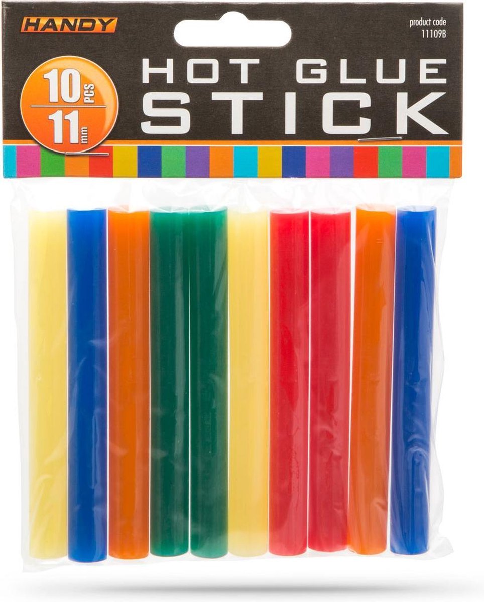 Afbeelding van Handy - Lijmpistool Vullingen Gekleurd - Lijmpatronen 11MM Rond - 100MM Lang - Lijm Patronen voor Lijmpistool