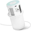 Afbeelding van DELIGHT - Inbouw Pop-Up Tafelblad Stekkerdoos met 2x USB -A / 4 Stopcontacten / Draadloos oplaadpunt QI / 2x