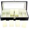Afbeelding van Luxe Horloge Doos – Opbergdoos – 6 Vakken Horlogedoos - Sieradendoos – Kist - Verwijderbare Kussens –