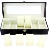 Afbeelding van Luxe Horloge Doos – Opbergdoos – 6 Vakken Horlogedoos - Sieradendoos – Kist - Verwijderbare Kussens –