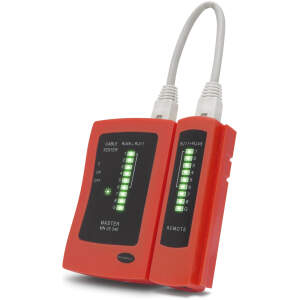 Afbeelding van MAXWELL Netwerk Tester - RJ45 en RJ11 en RJ12 Kabel Tester - Internet LAN tester - Incl. 1x Batterij en