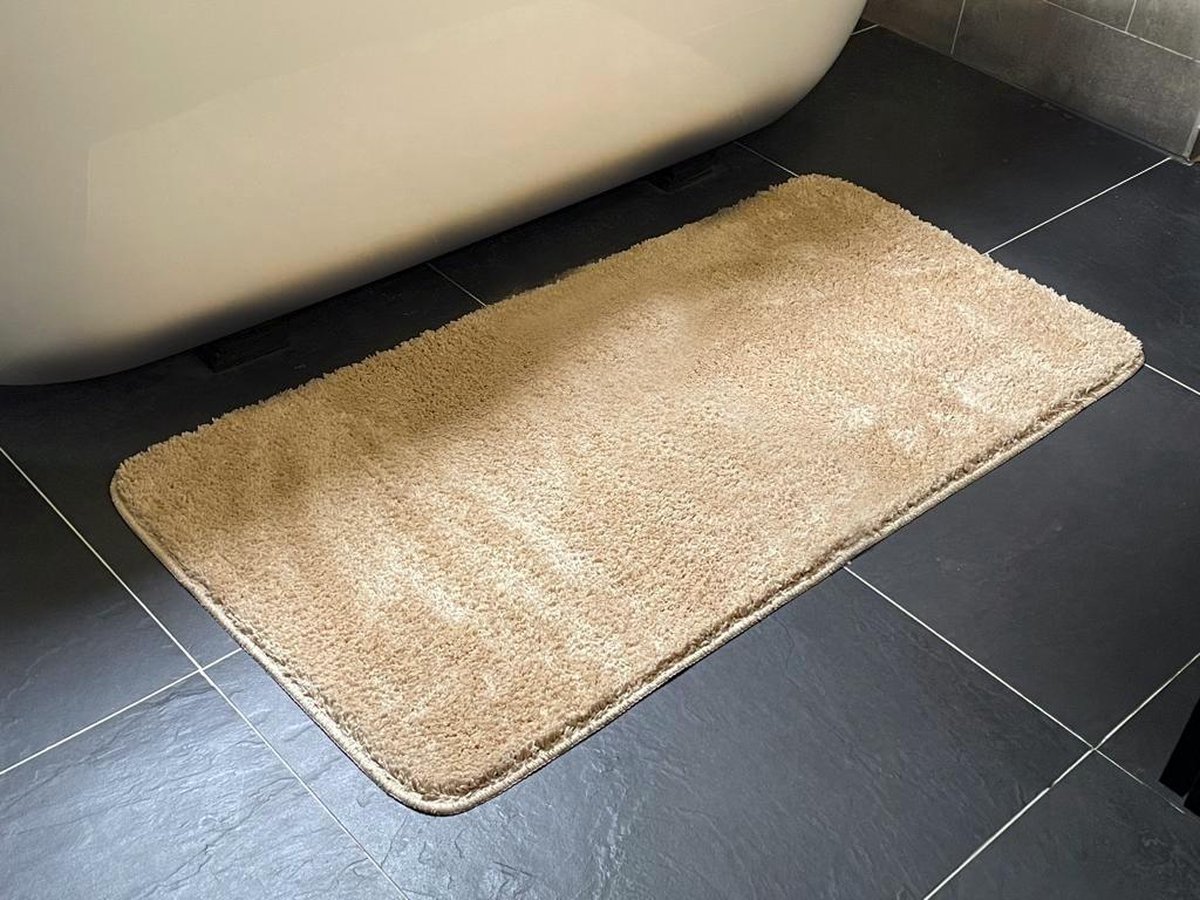 Afbeelding van Badmat - 60x120cm - Beige Champagne - Grote Antislip Douchemat Badkamermat of WC mat - 7418 ccef 4230 965c