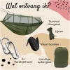 Afbeelding van HSXL Lichtgewicht Outdoor Hangmat met Muggennet en Accessoires - 260x140cm - Groen - Survival Hangmat met