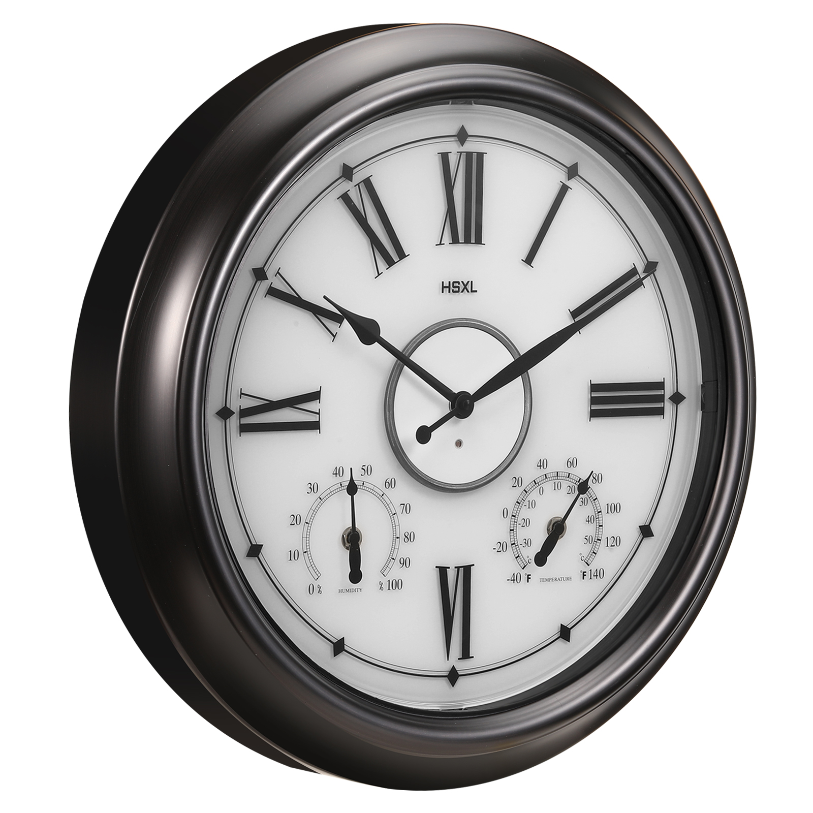 Afbeelding van HSXL - 45cm - Industriële Quartz LED Wandklok met verlichting - Stil uurwerk - 45 cm Landelijke Klassieke