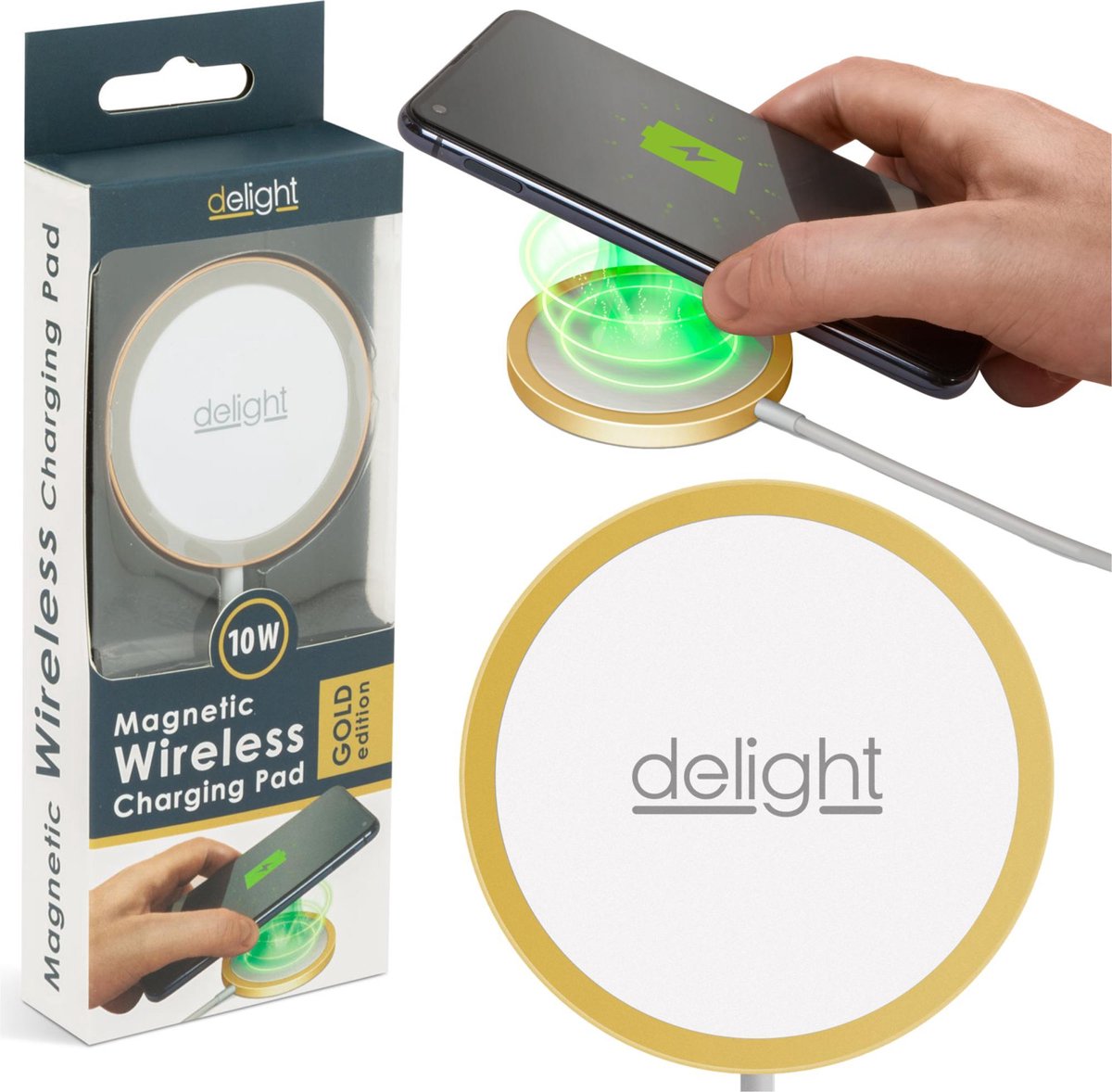 Afbeelding van Draadloze Oplader - voor o.a. Iphone 12 & 13 / Samsung - Goud - BPK - 74e8 27c8 4798 bb1b 8d879d7891bb