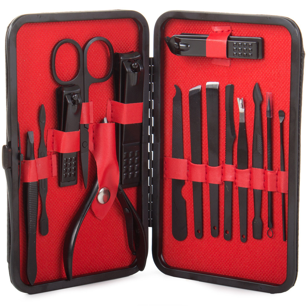 Afbeelding van 16-delige Professionele Manicure Set & Pedicureset met Nagelvijl & Nageltang – Nagelset met