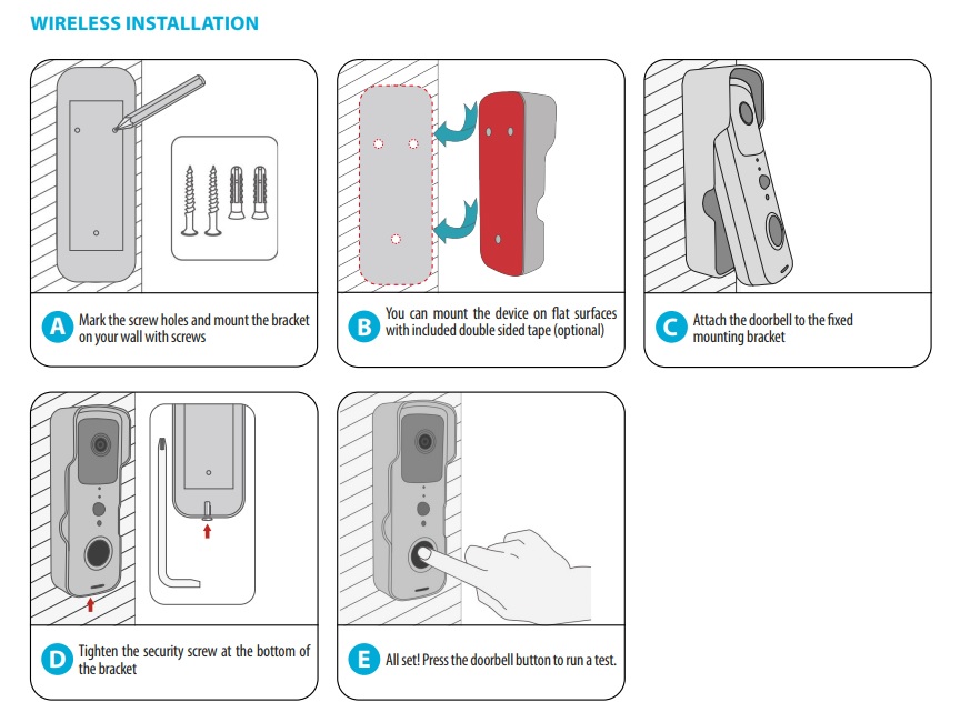 Afbeelding van Delight Video Deurbel met Camera En Wifi - Intercom – Full HD 1080p – 150 dagen batterijduur! -