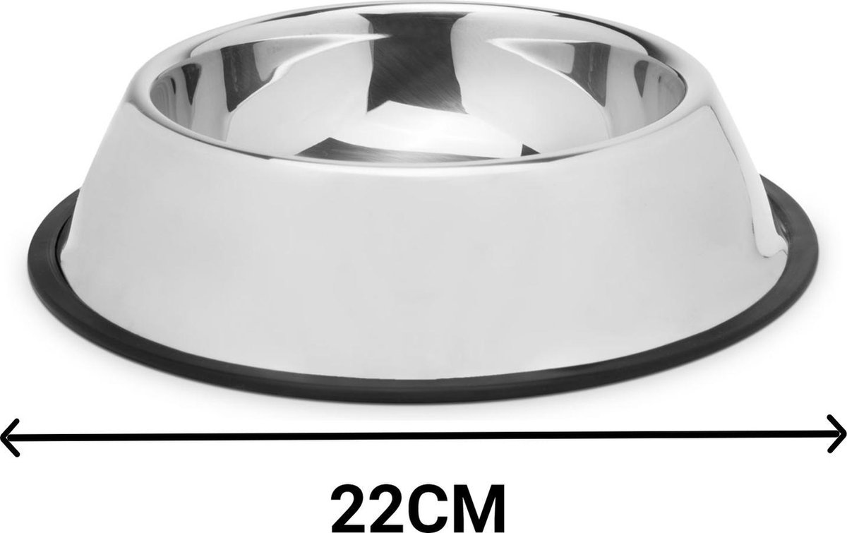 Afbeelding van Yummie® Voerbak / Drinkbak voor Hond en Kat - RVS met Antislip - ø 22CM - 784b 51be 4a3e b91a 7b384cdce898