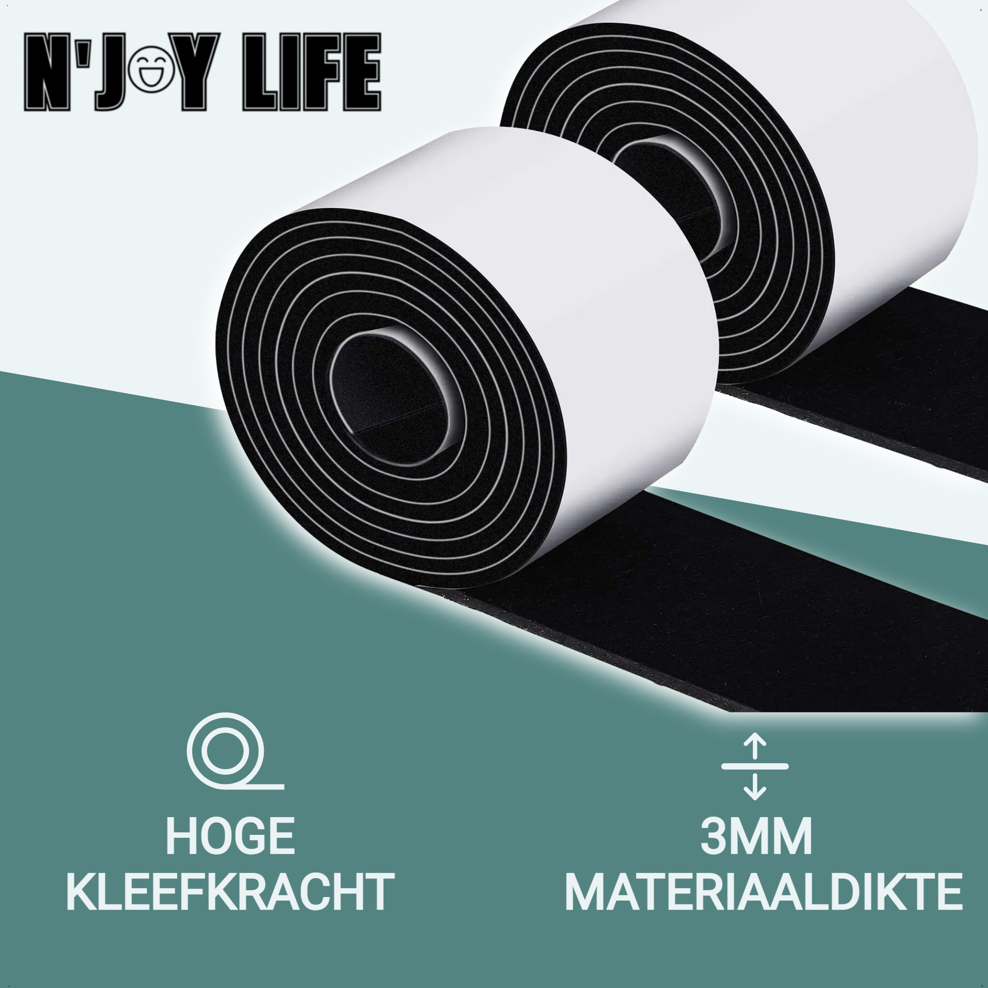 Afbeelding van 1x N'JOY LIFE Premium Vilt op Rol - Anti Kras Meubelvilt Viltjes - 2 meter x 5 cm - Zelfklevende