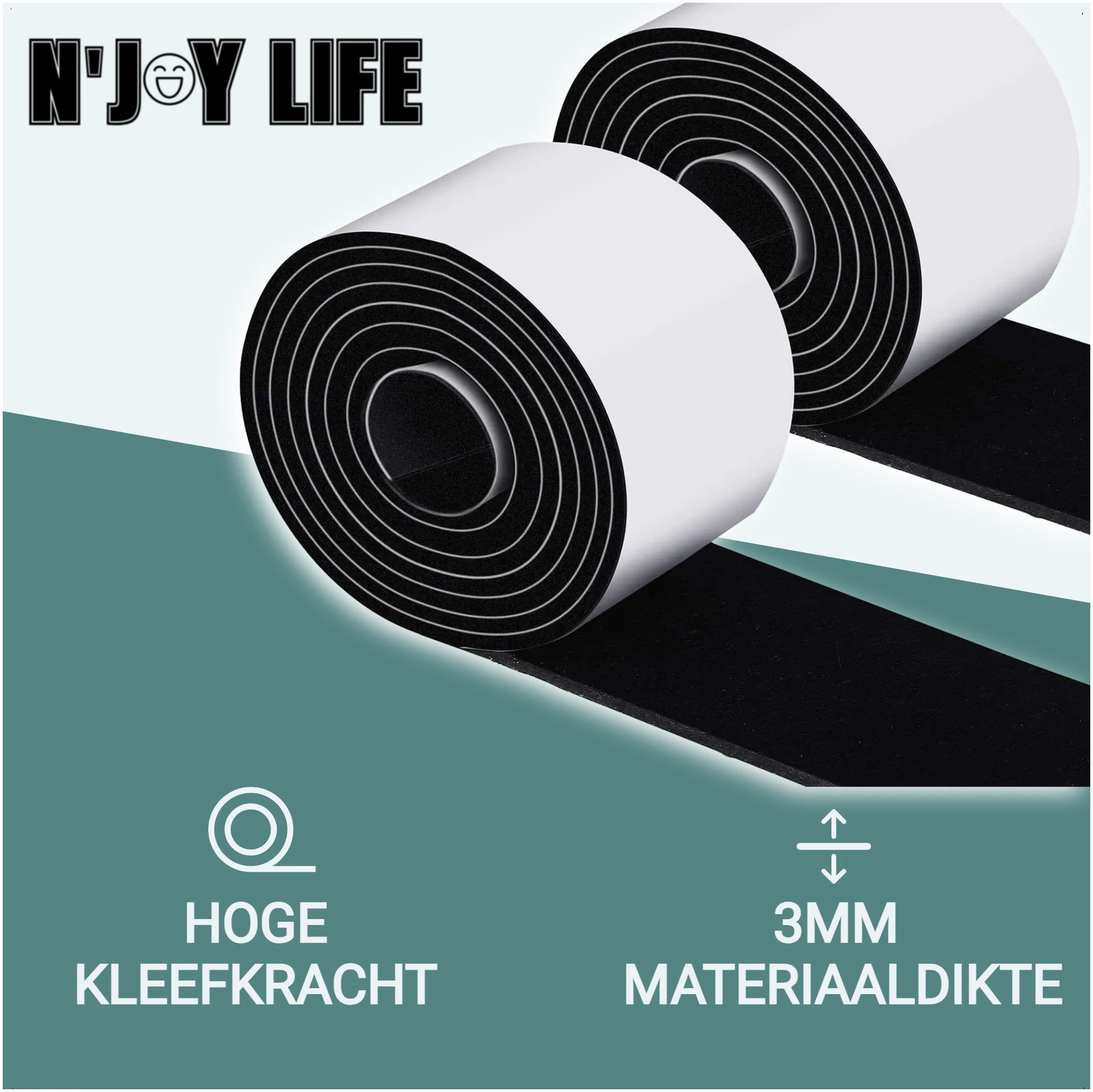 Afbeelding van 1x N'JOY LIFE Premium Vilt op Rol - Anti Kras Meubelvilt Viltjes - 2 meter x 5 cm - Zelfklevende