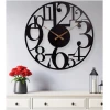 Afbeelding van HSXL - 60cm Grote Stille Wandklok Landelijk en Industrieel uit Zwart Metaal - Groot - 60 cm - Metalen