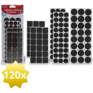 Afbeelding van 120x Premium Viltjes Stoelpoten - Zwart - Zelfklevend Anti Kras Meubelvilt voor Meubels - 120 stuks - Rond en