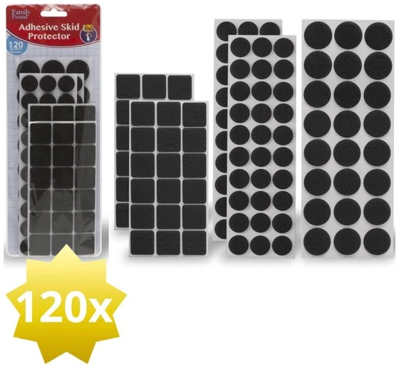 Afbeelding van 120x Premium Viltjes Stoelpoten - Zwart - Zelfklevend Anti Kras Meubelvilt voor Meubels - 120 stuks - Rond en