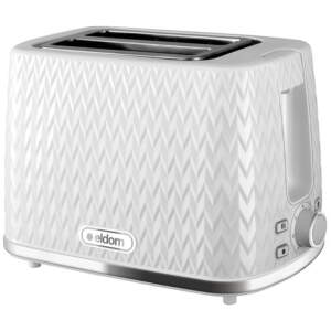 Afbeelding van Toaster Broodrooster Retro - Wit - Vintage Geroosterd brood Toaster - met Cool Wall, Ontdooi en Opwarmfunctie