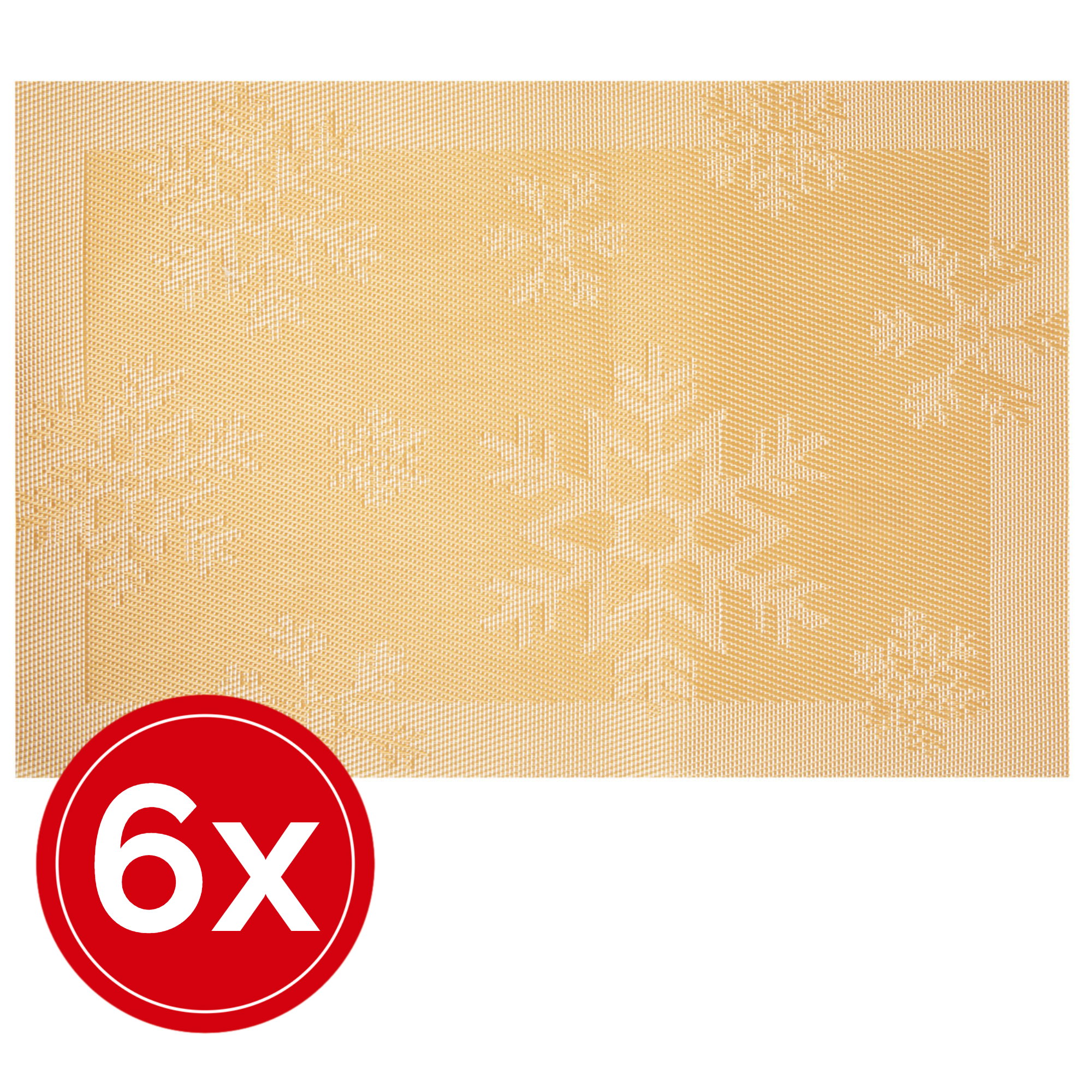 Afbeelding van Kerst Placemat - 6 stuks Placemats - Goud Sneeuwvlokken - 7d80 f779 45db 87e3 65444fe84b76