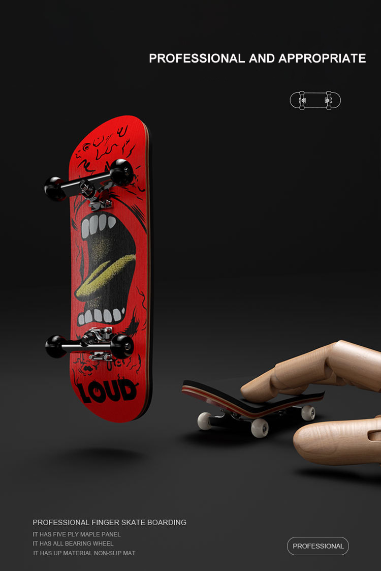 Afbeelding van Fingerboard PRO met Griptape - ''LOUD'' - Vinger Skateboard - Vingerboard - Mini