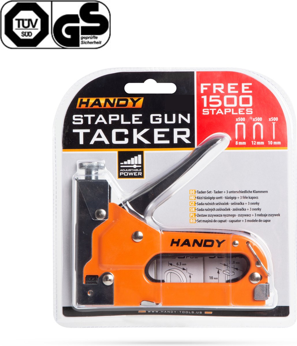 Afbeelding van Handy - Professioneel Nietpistool - met 1500 nietjes - Nietmachine/Handtacker - 811d fbae 4fa2 a120