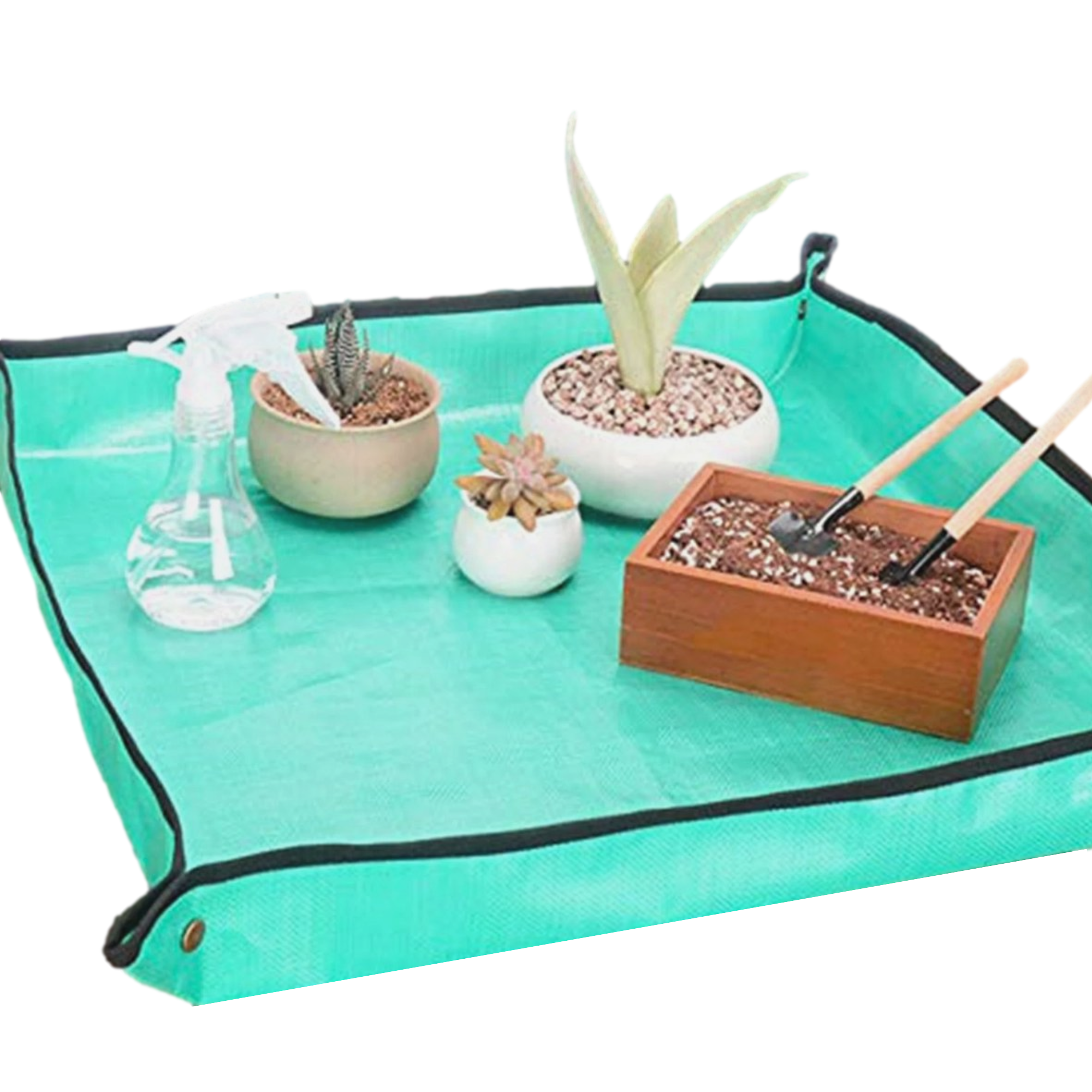 Afbeelding van Verpotmat - 100x100 cm - Groen - Waterdichte mat - Planten verpotten op een plantenmat - Plant Onderlegger -