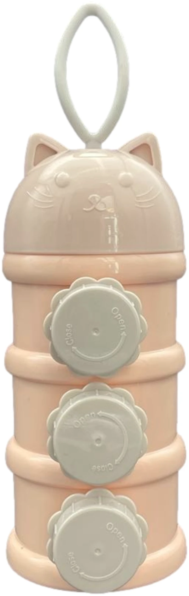 Afbeelding van HSXL - Melkpoeder Doseerdoosjes – Melkpoeder Toren – BPA Vrij – 3 Compartimenten – Roze –