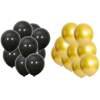 Afbeelding van 18 Jaar Zwart & Goud Verjaardag Decoratie Versiering - 25 delig - Ballonnen - BPK - 8410 c60a 4930 a389