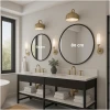 Afbeelding van HSXL - Spiegels - Luxe Ronde Spiegel Zwart - 60 cm Groot - Grote Wandspiegel 60cm Rond met Zwarte Rand -