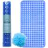 Afbeelding van HSXL - Antislipmat - 88x40CM - Incl. Netspons -Antislip Douchemat / Badmat Blauw met Zuignappen – Mat voor