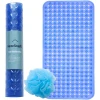 Afbeelding van HSXL - Antislipmat - 88x40CM - Incl. Netspons -Antislip Douchemat / Badmat Blauw met Zuignappen – Mat voor