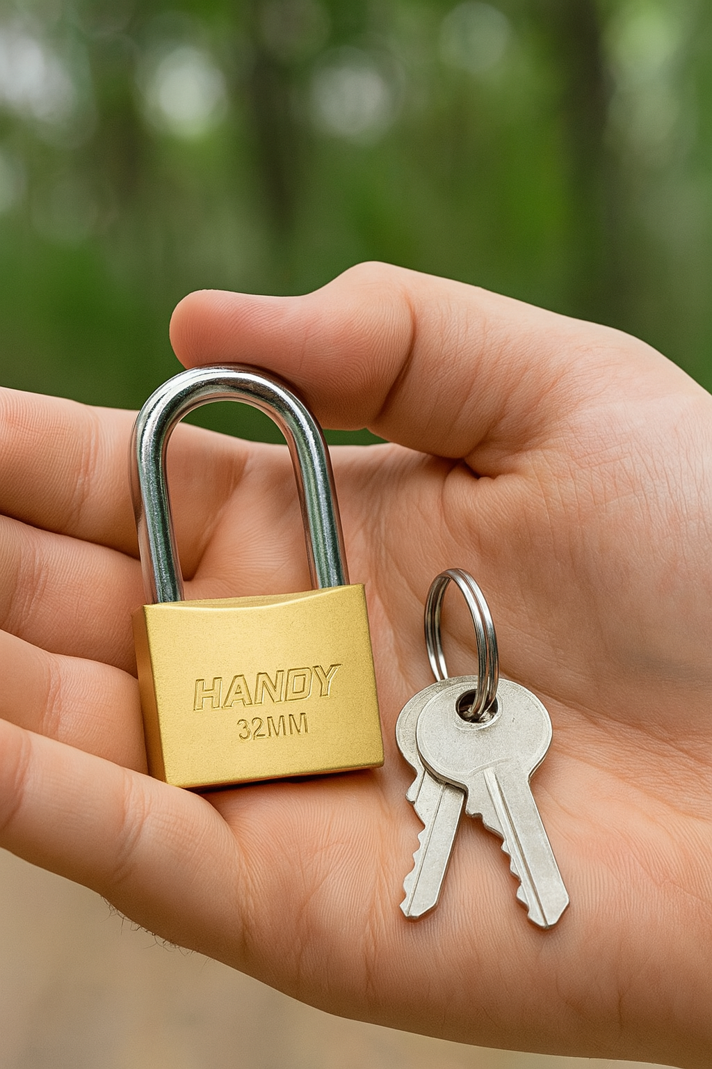 Afbeelding van Handy - Hangslot met Sleutel 32mm met Hoge beugel - Hangsloten - Gehard staal - Sluiting ⌀ 5MM - incl. 3