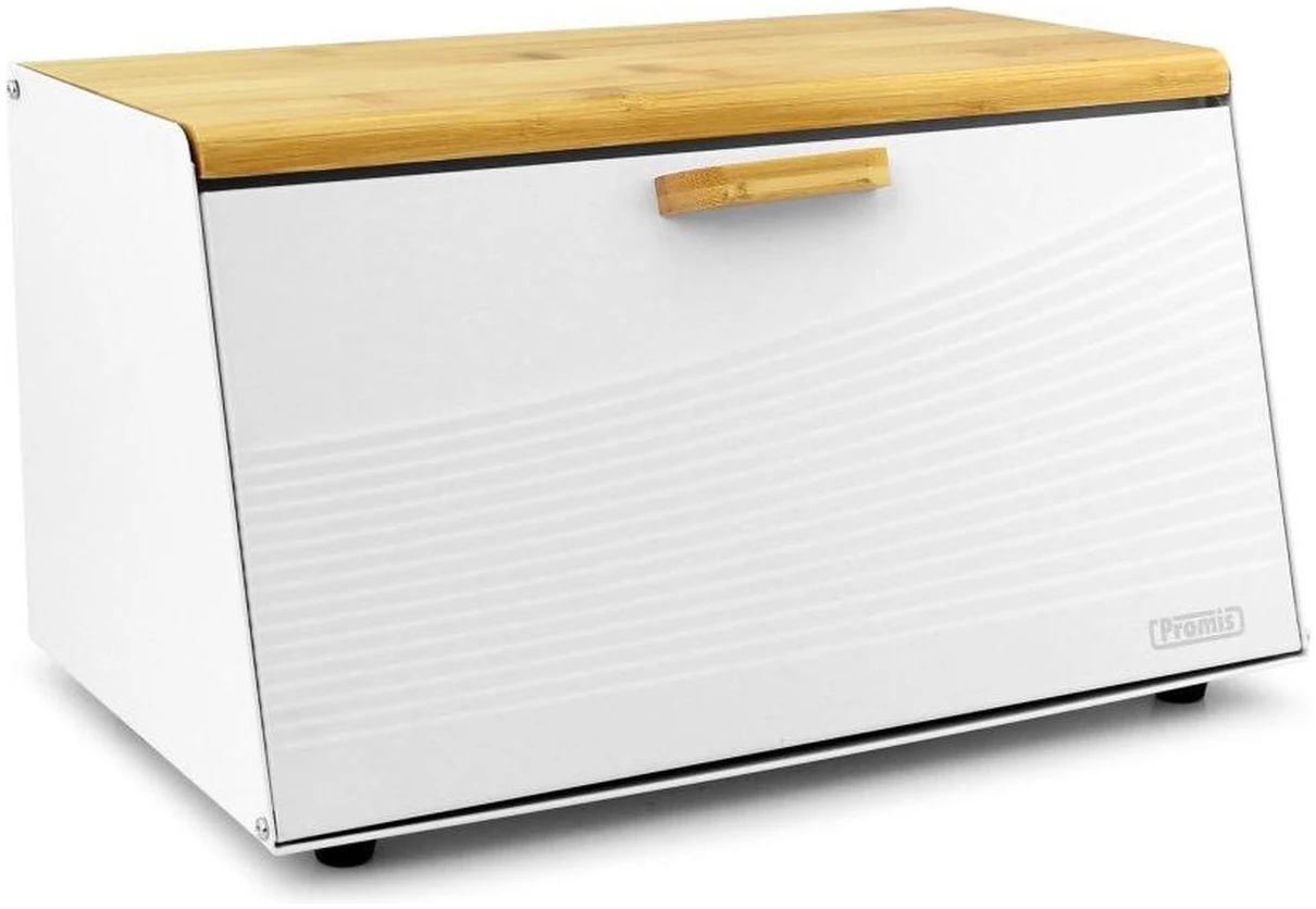 Afbeelding van Broodtrommel Trapeziumvormig Wit - Helpt Brood Vers Te Houden Brooddoos - Bewaardoos - Vershouddoos -