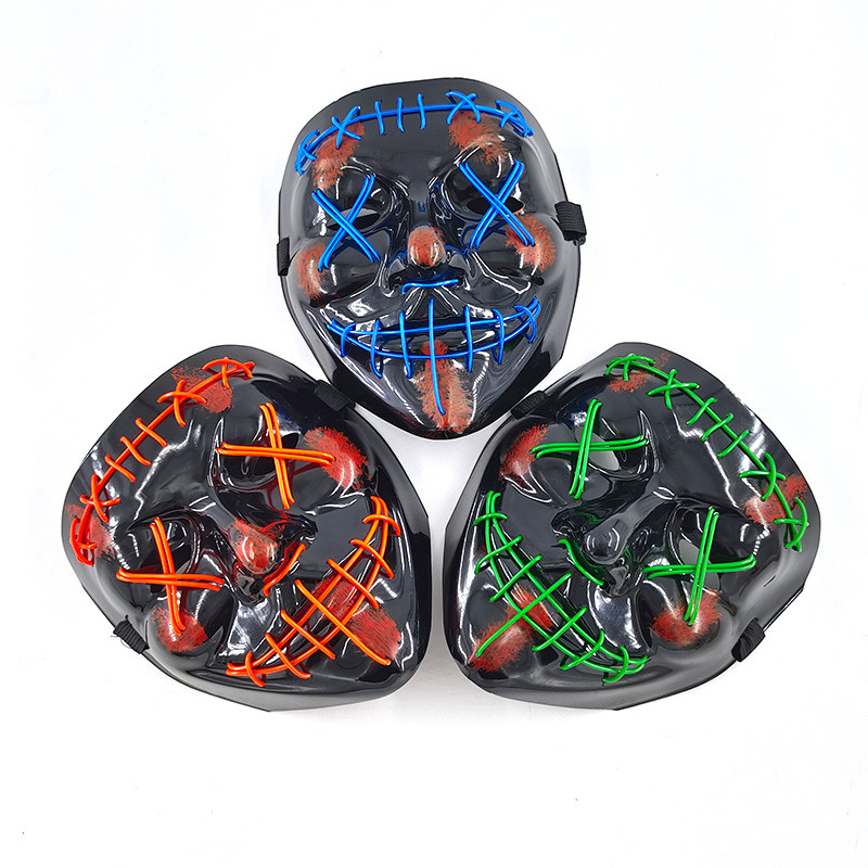 Afbeelding van Verlicht Verkleedmasker Purge - Rood - Masker met LED verlichting - Anonymous Masker voor Festival,