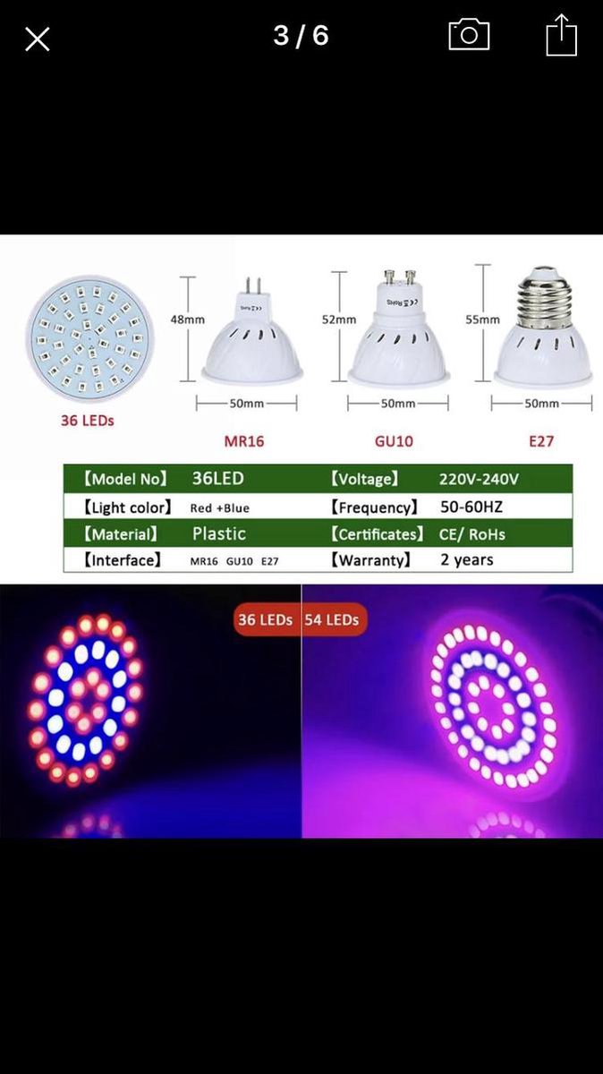 Afbeelding van LED Groei Lamp E27 met 54 leds - KWEEK LED Lamp - Voor Groei en Bloei - Groeilamp Set van 3 Stuks - 8d9b a281
