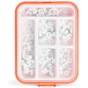 Afbeelding van Handy - Spijkerclips - Kabelclips Assortiment - Kabelklem met Spijker - 125 Stuks in Opbergdoos - 8de3 31ee