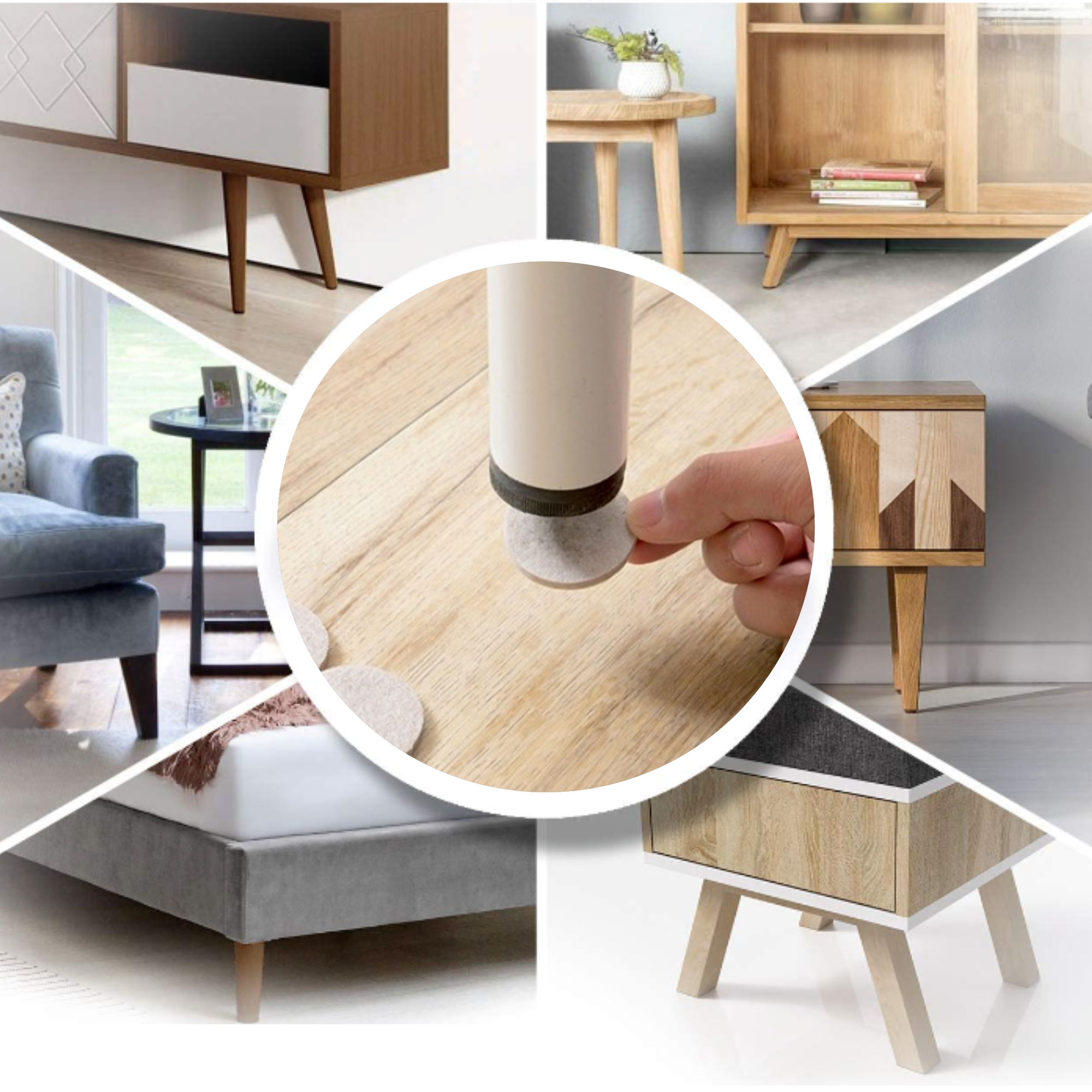 Afbeelding van 120x Premium Viltjes Stoelpoten - Wit - Zelfklevend Anti Kras Meubelvilt voor Meubels - 120 stuks - Rond en