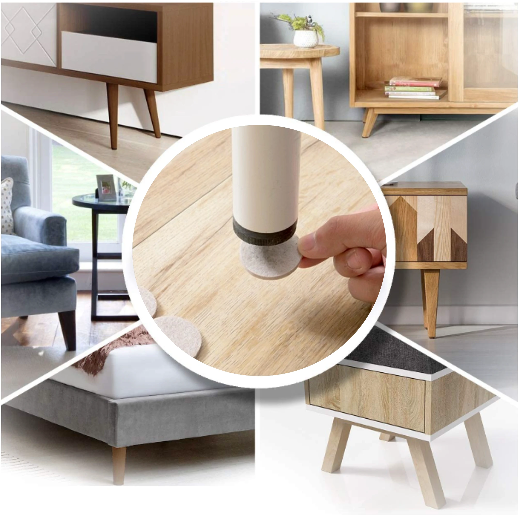 Afbeelding van 120x Premium Viltjes Stoelpoten - Wit - Zelfklevend Anti Kras Meubelvilt voor Meubels - 120 stuks - Rond en