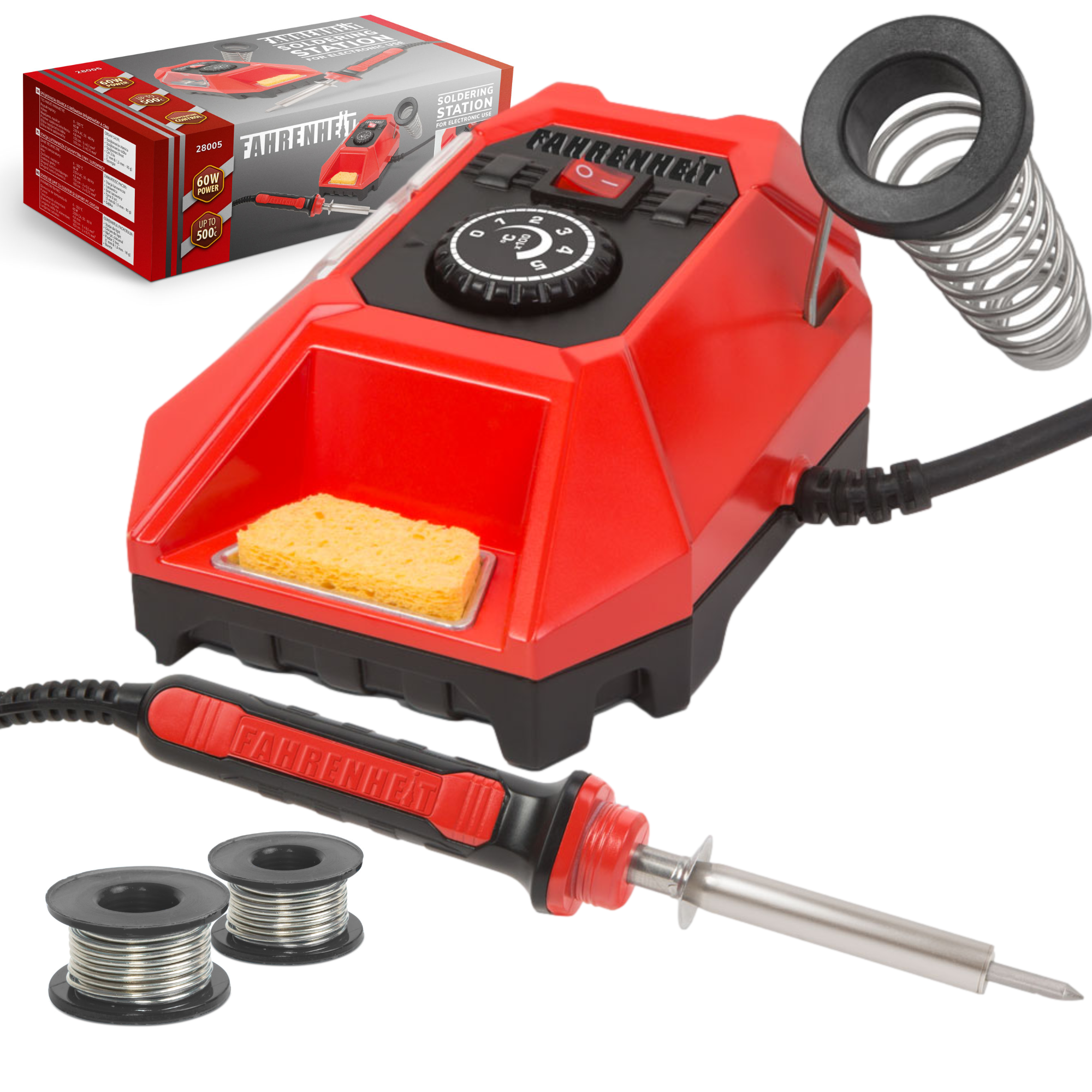 Afbeelding van Complete Soldeerset - Soldeerbout met Soldeerstation inclusief Tin & Spons - Instelbare Temperatuur -