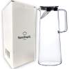 Afbeelding van Waterkaraf 1.4L - Waterkan met Deksel En Filter - Glas - Zwart - Glazen Karaf 1,4 Liter - Multifunctionele