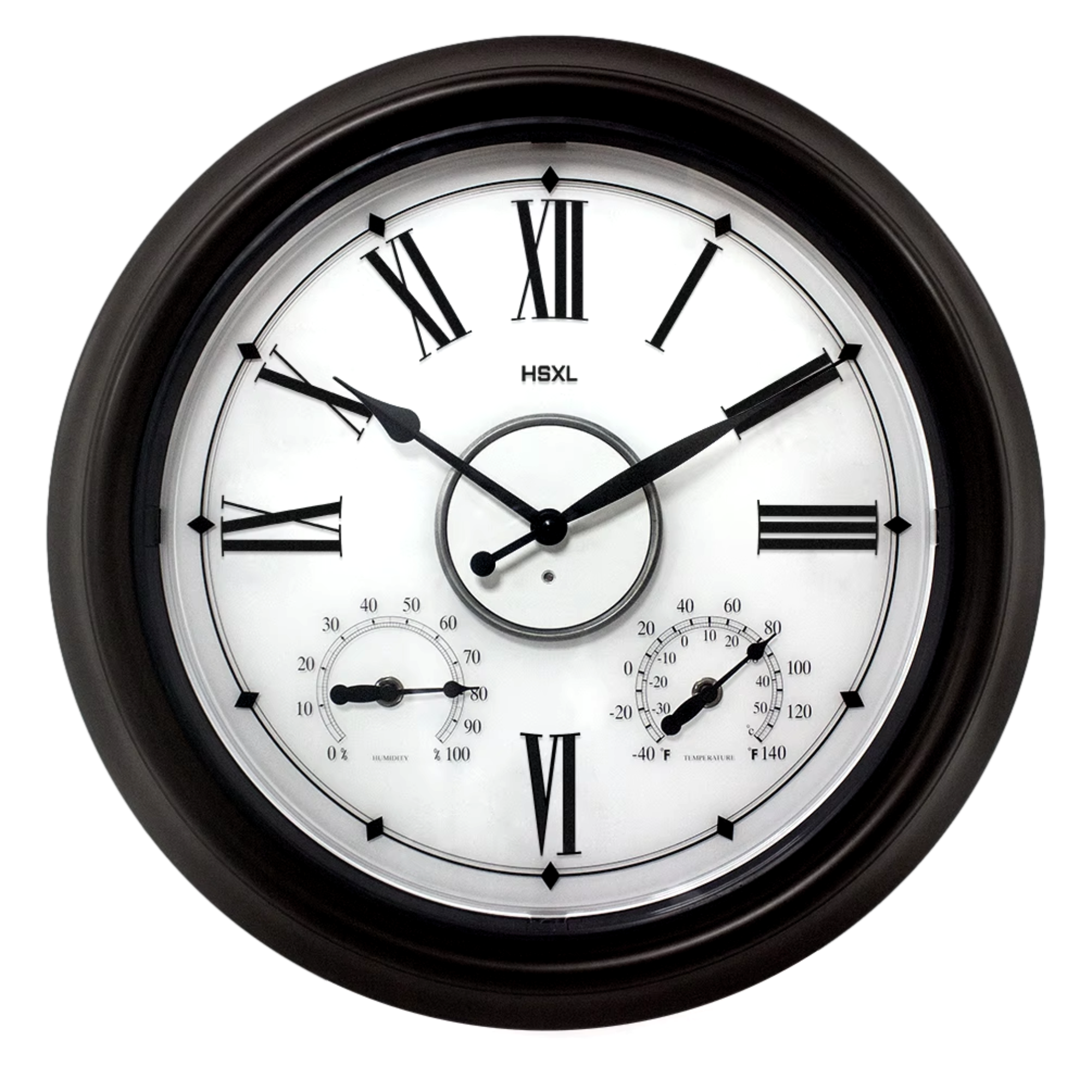 Afbeelding van HSXL - 45cm - Industriële Quartz LED Wandklok met verlichting - Stil uurwerk - 45 cm Landelijke Klassieke