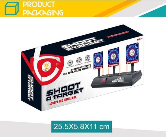 Afbeelding van Elektrische Schietschijf - Digitaal Doelwit Met Drie Schiet Targets - Met LCD Score Bord - 929f f840 47dd