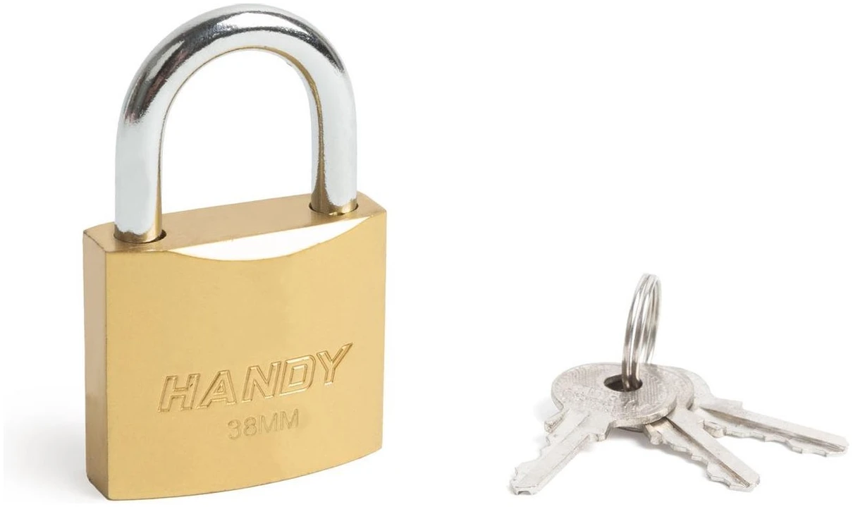 Afbeelding van Handy - Hangslot met Sleutel 38mm - Hangsloten - Gehard staal - Sluiting ⌀ 6MM - incl. 3 Sleutels - Slot -