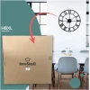 Afbeelding van HSXL - 40cm Kleine Stille Wandklok Landelijk en Industrieel uit Zwart Metaal - Klein - 40 cm - Metalen