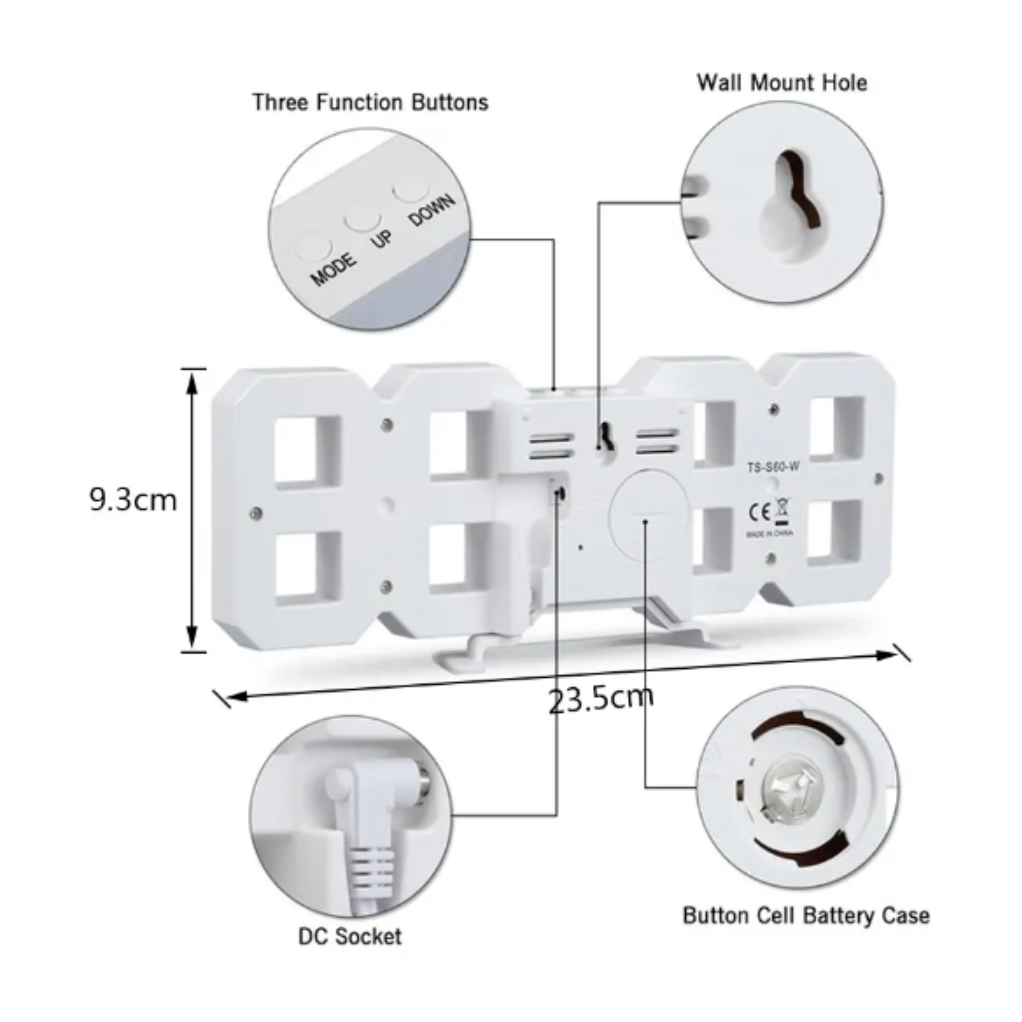 Afbeelding van Digitale LED Klok Wekker met Groen Licht - op USB (incl.) - Tafelklok voor Slaapkamer - Game Kamer - 24 x 9,4