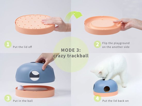 Afbeelding van 3-in-1 Interactief Kattenspeelgoed - Food Maze - Voederpuzzel - Blauw / Roze - 9843 4b66 4598 9505