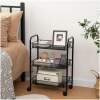 Afbeelding van Keukentrolley op wieltjes - Trolley Serveerwagen - Keukentrolley - 3 lagen - Zwart - 44x26x64 cm - 987f 5395
